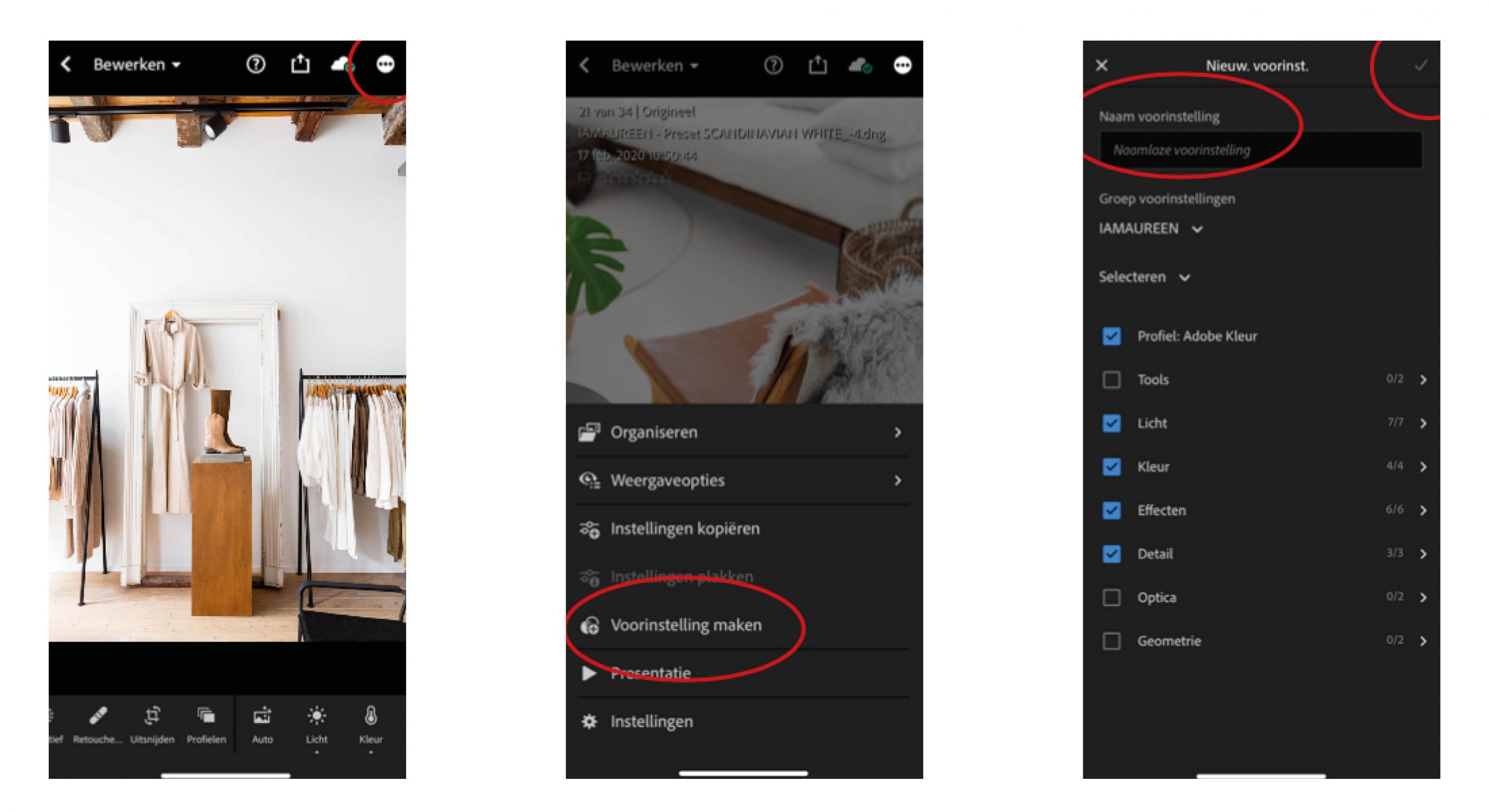 installeren Lightroom presets IAMAUREEN